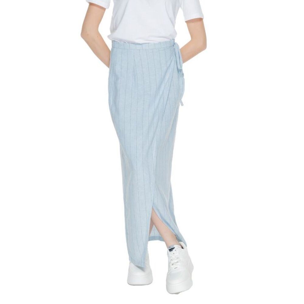 Vero Moda Blue Linen Long Women's Skirt